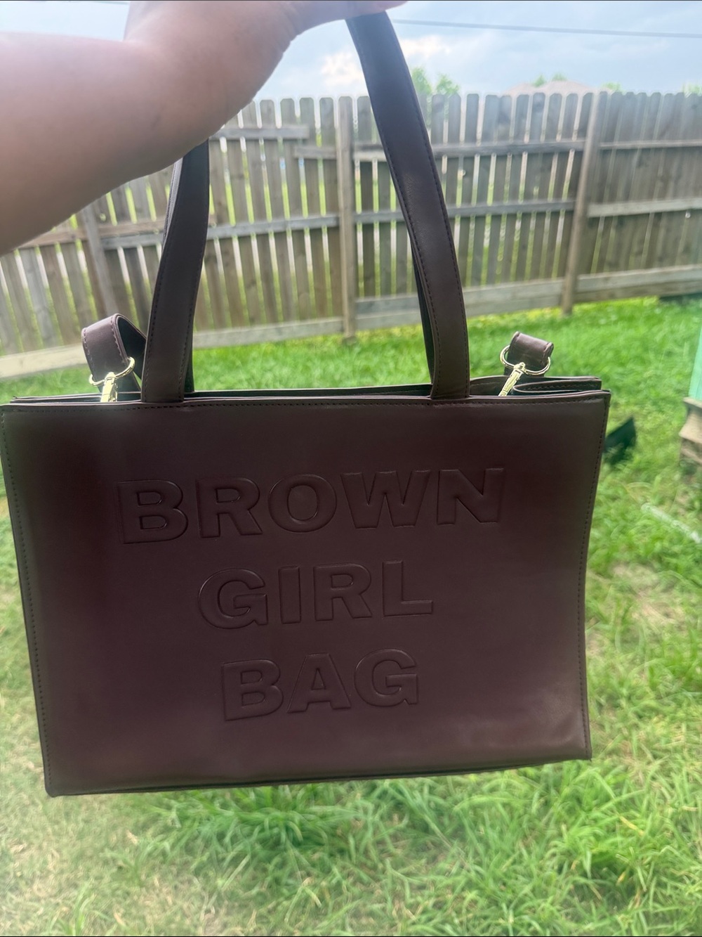 Brown Embossed 'Brown Girl Bag' Tote